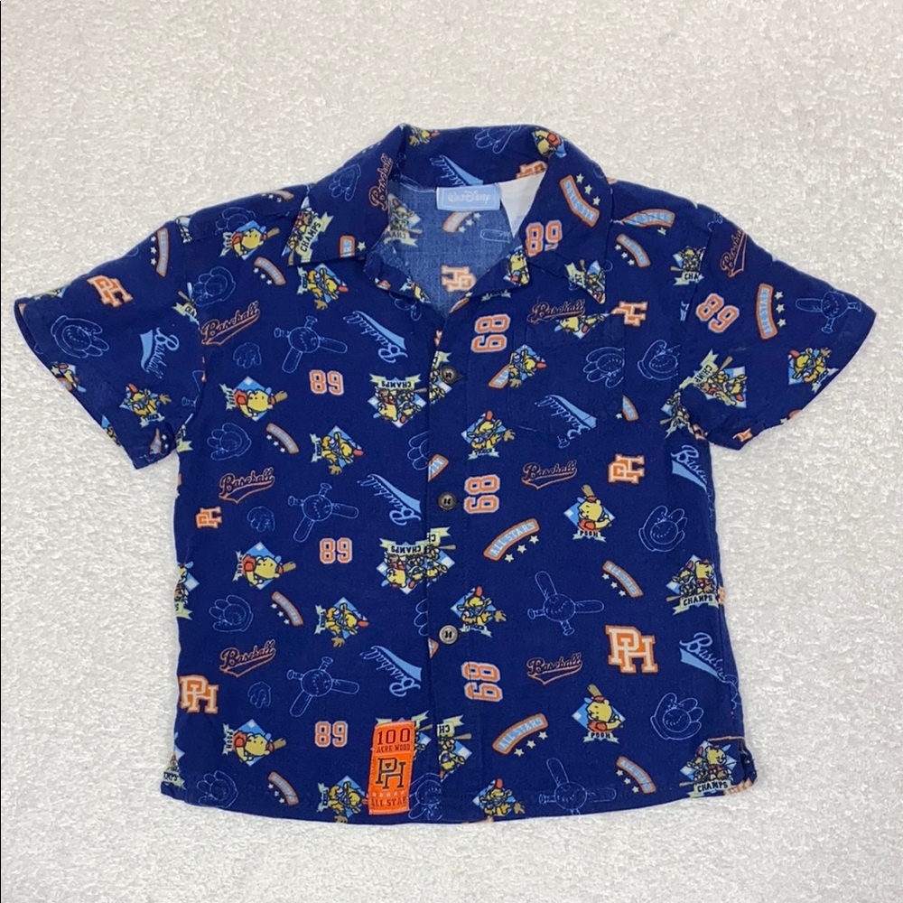 Walt disney Winnie the Pooh baseball shirt sleeve button down 3t